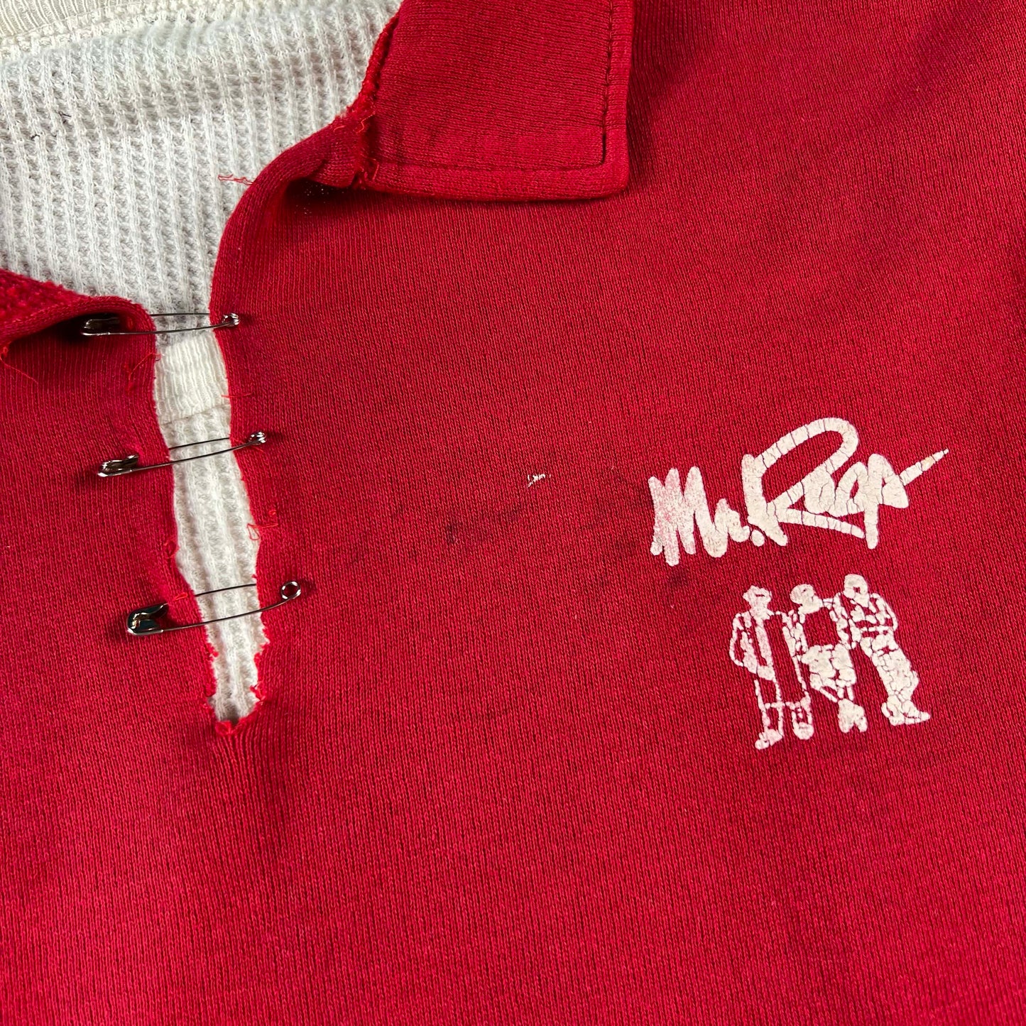 80s Mr. Rags Chopped Sweatshirt & Waffle Knit Thermal- M