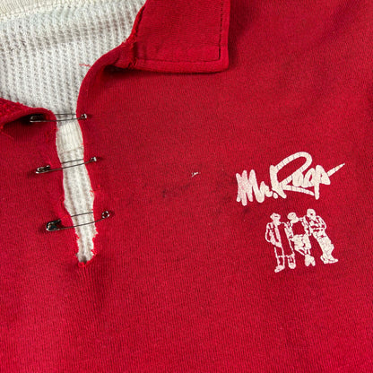80s Mr. Rags Chopped Sweatshirt & Waffle Knit Thermal- M