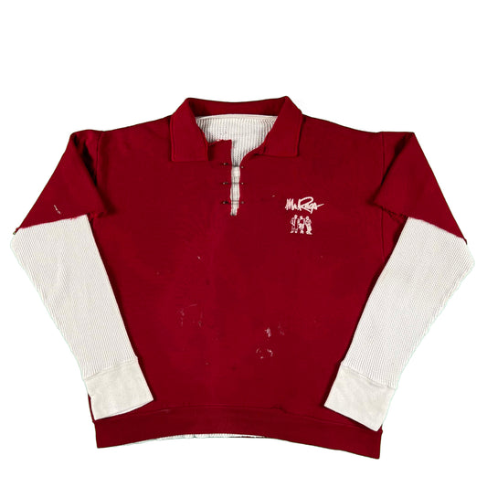 80s Mr. Rags Chopped Sweatshirt & Waffle Knit Thermal- M