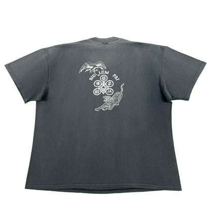 80s Perfectly Sun Faded Black Kung Fu Tee- XL