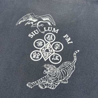 80s Perfectly Sun Faded Black Kung Fu Tee- XL