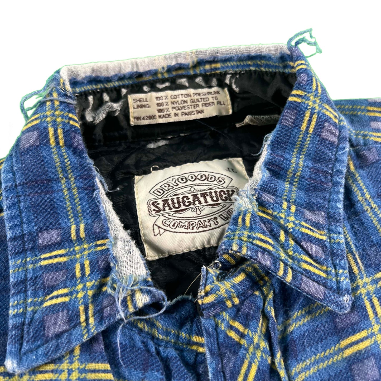 90s Saugatuck Quilted Flannel Vest- L