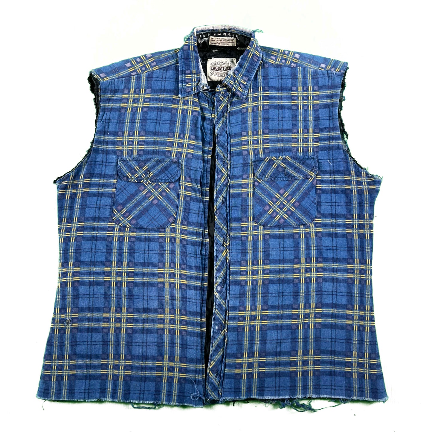 90s Saugatuck Quilted Flannel Vest- L