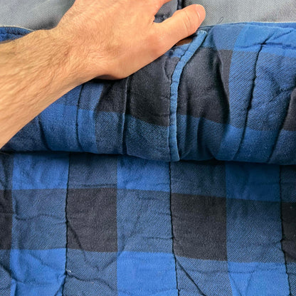 90s Sun Faded Plaid Lined Utility Vest- XL