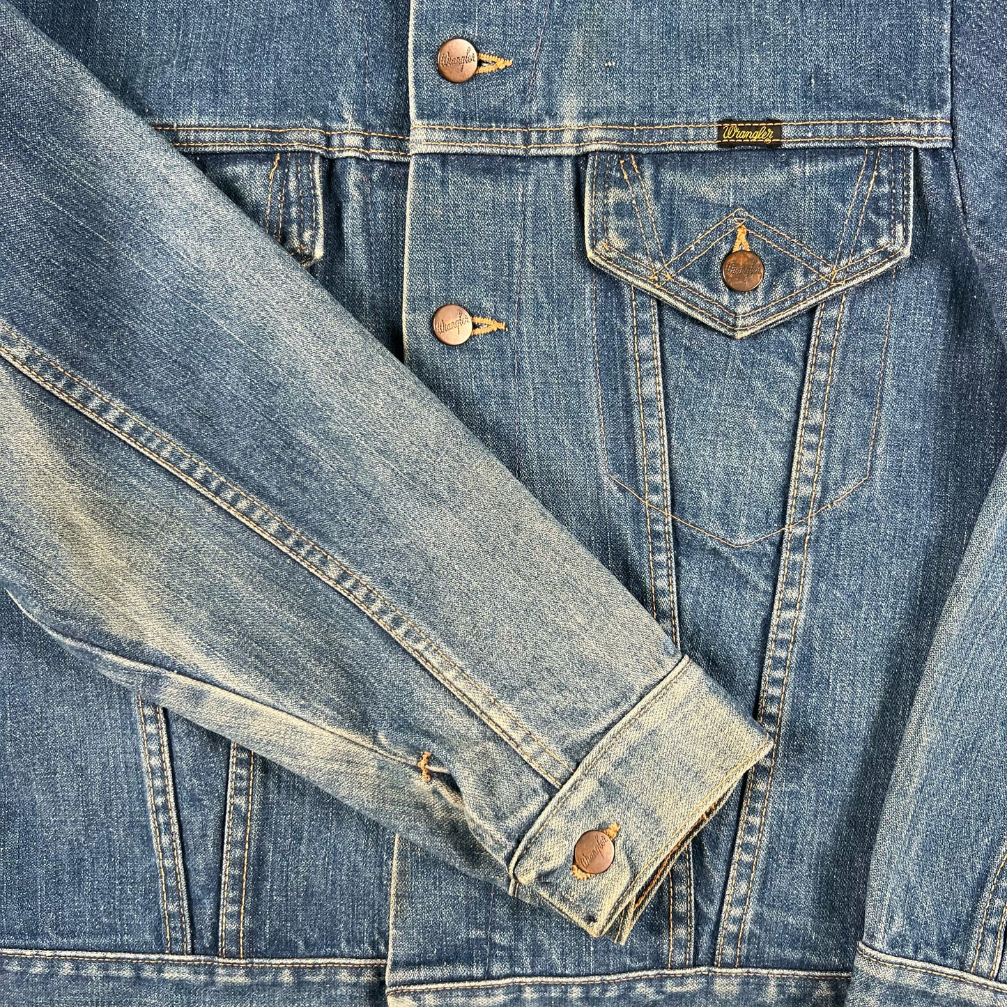 70s Wrangler Sun Faded Denim Trucker Jacket- M