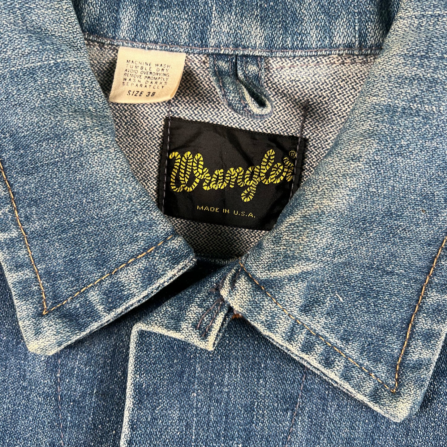 70s Wrangler Sun Faded Denim Trucker Jacket- M