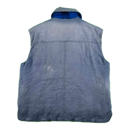 90s Sun Faded Plaid Lined Utility Vest- XL