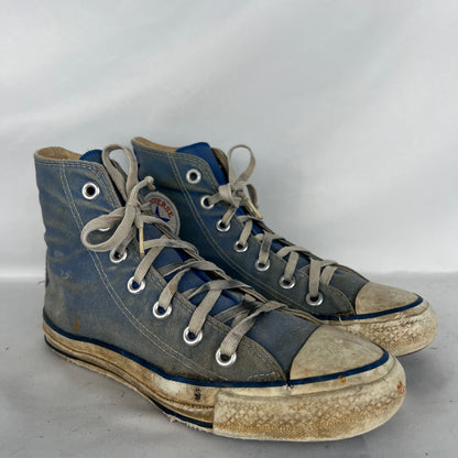 70s/80s Sun Faded Blue Made in USA High Top Converse- M's 4, W's 5.5