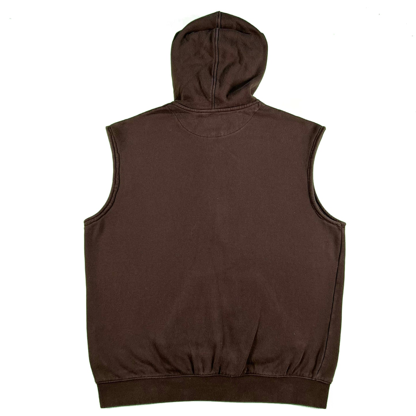 00s Nike Brown Sleeveless z/u Hoodie- XL