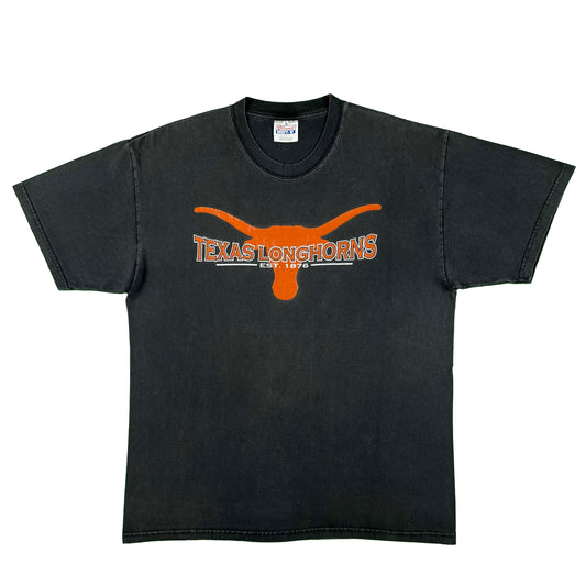 00s Faded Black Texas Longhorns Tee- L