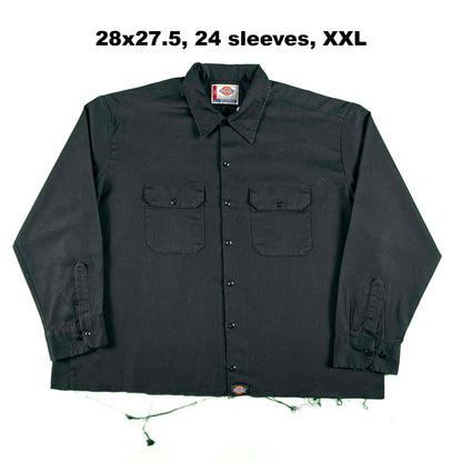Dickies Cropped Black Work Shirts- SELECT SHIRT