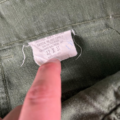 60s OG-107 Repaired Army Trousers- 29x29.5