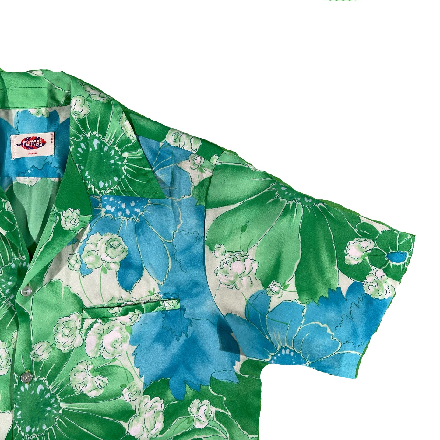 60s Hawaiian Camp Collar Shirt- L
