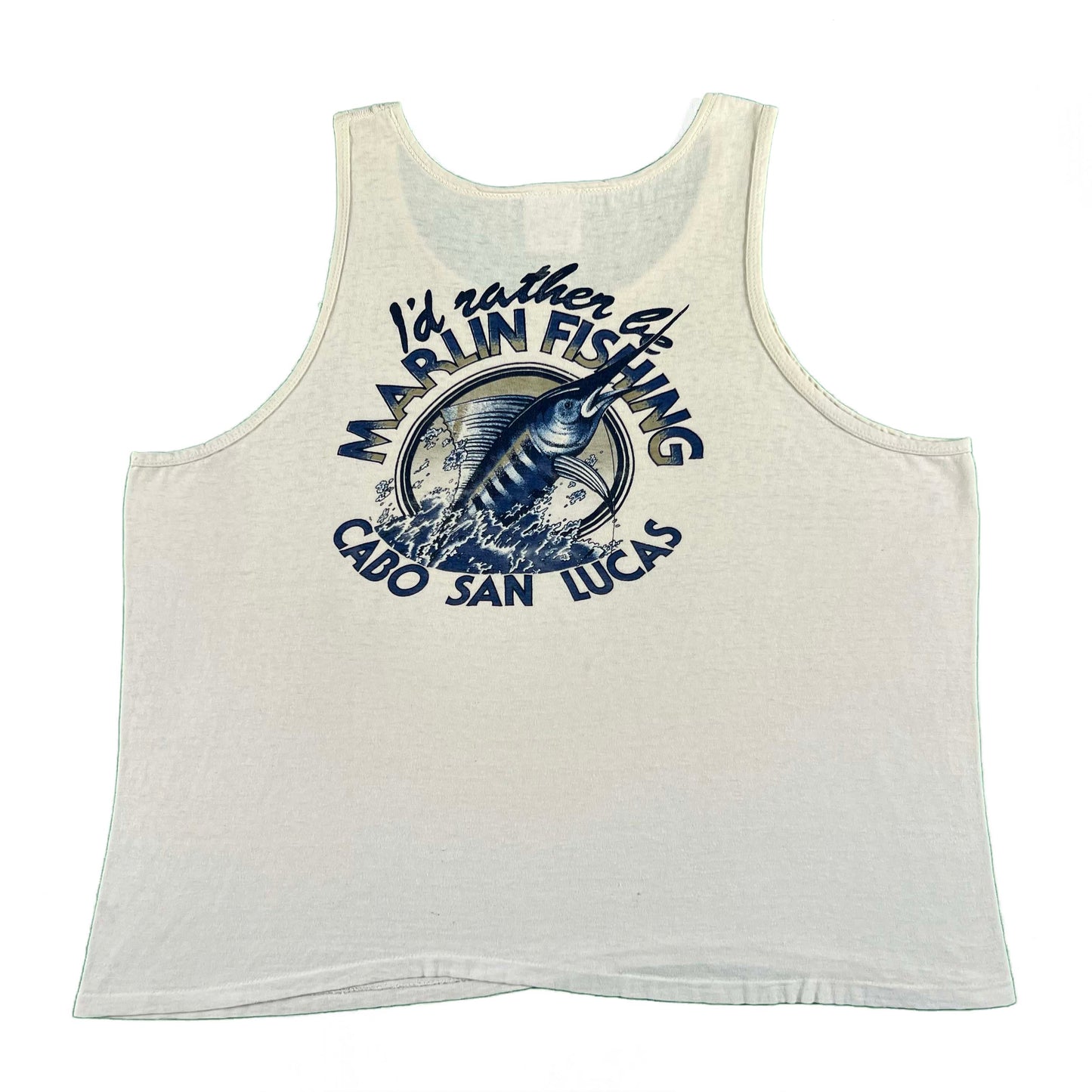 90s I'd Rather be Marlin Fishing Tank Top- XL