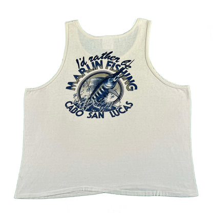 90s I'd Rather be Marlin Fishing Tank Top- XL