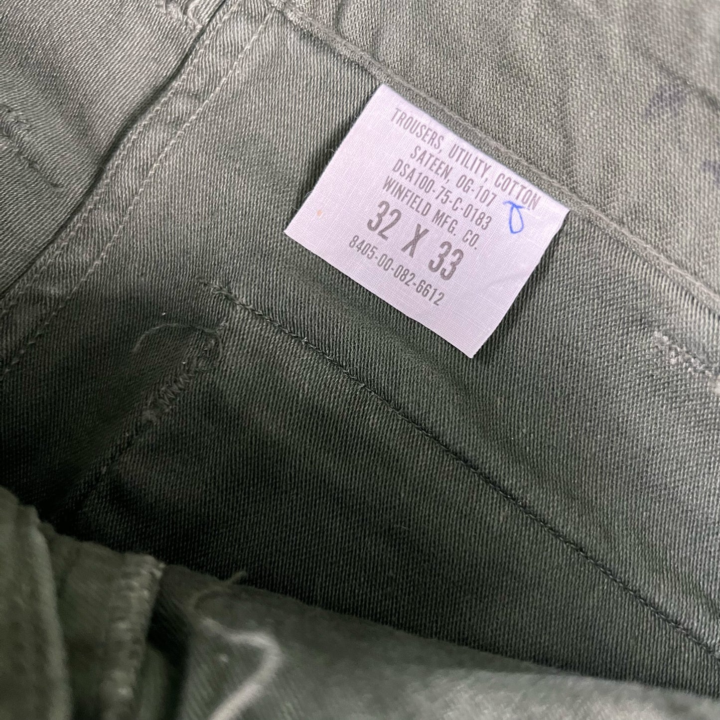 70s OG-107 Army Trousers- 30x31.5