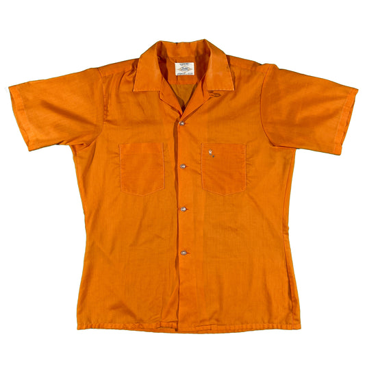 60s Lightweight Orange Arrow Loop Collar Shirt- L