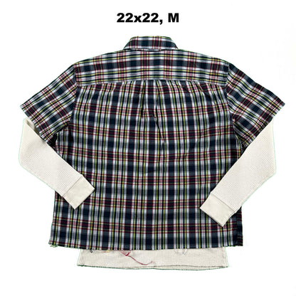 Vintage Gap Cropped Plaid Shirt & Waffle Knit Thermals- SELECT COMBO