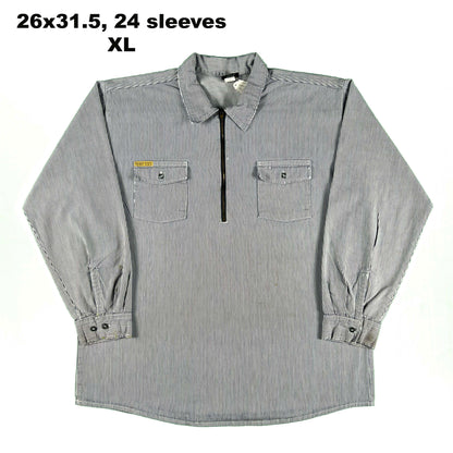 Vintage Hickory Stripe 1/2 Zip Work Shirts- SELECT SHIRT