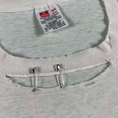90s Safety Pinned Blank White Tees- SELECT TEE