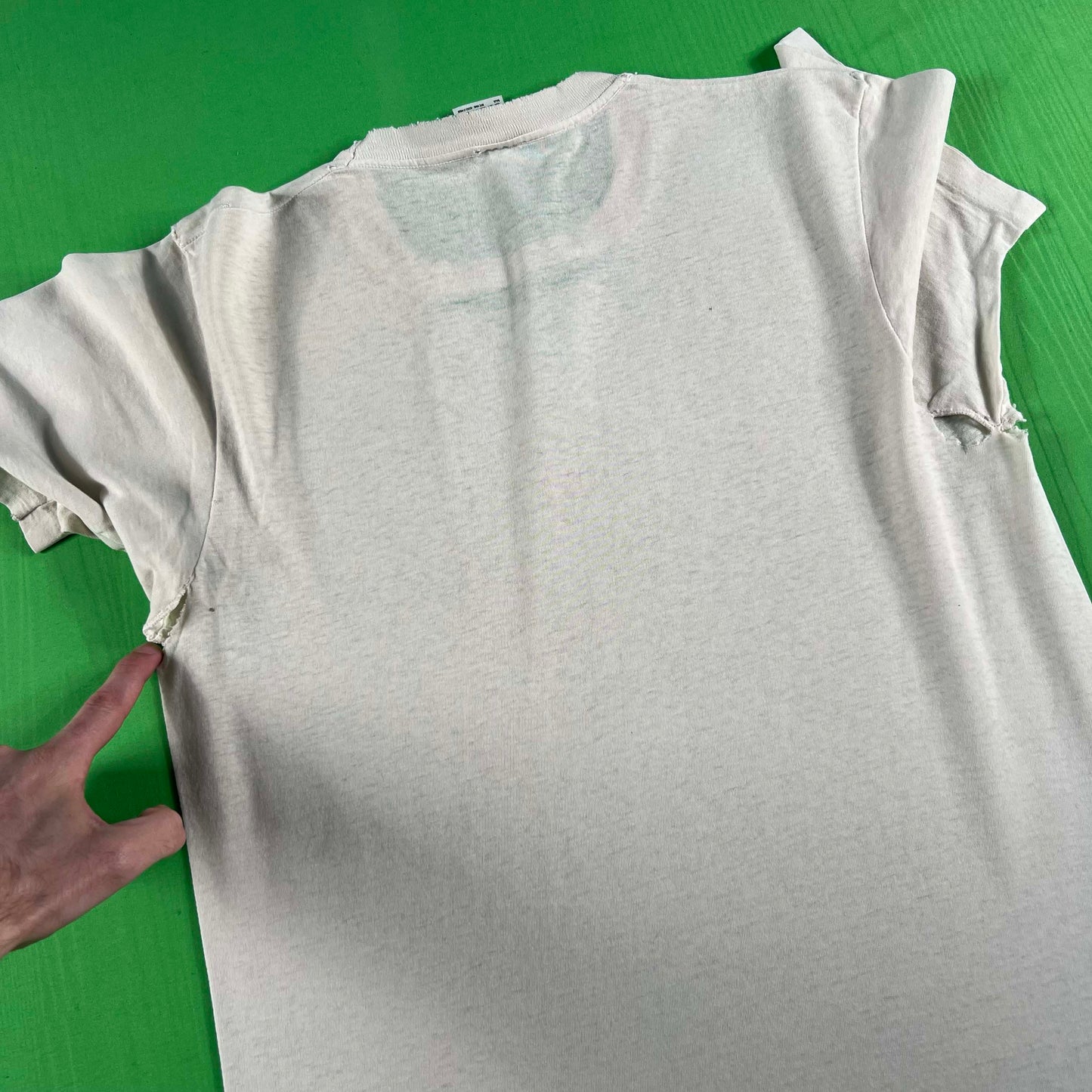 90s Safety Pinned Blank White Tees- SELECT TEE