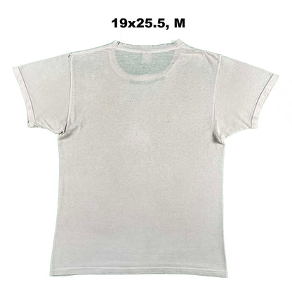 90s Safety Pinned Blank White Tees- SELECT TEE