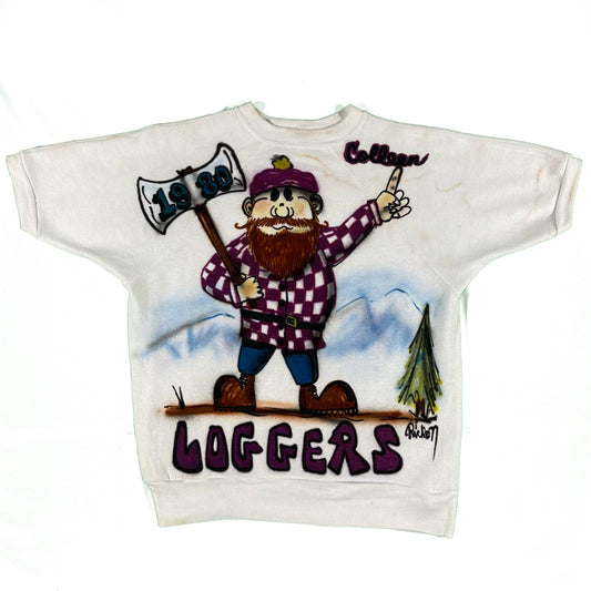 80s Loggers Air Brushed Short Sleeve Sweatshirt- S