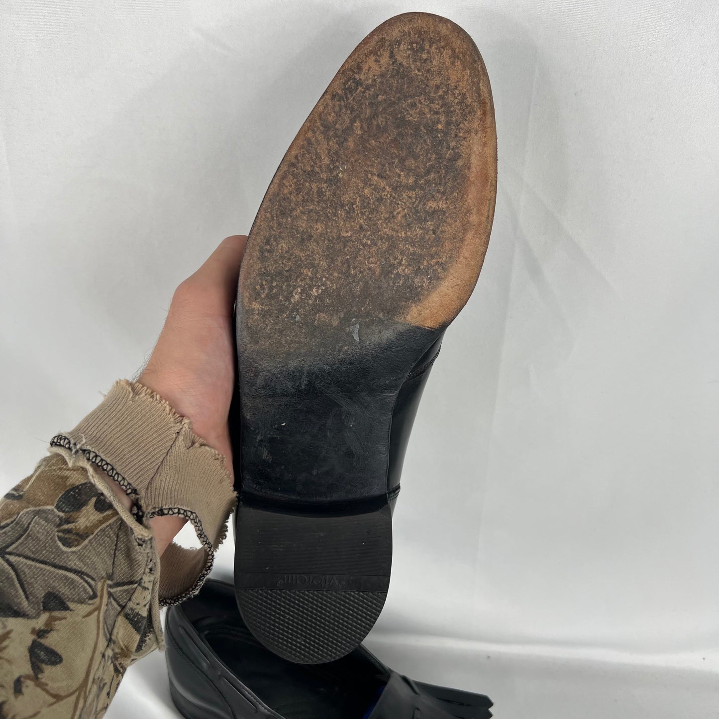 90s Black Leather Tassel Loafers- M's 11, W's 12.5