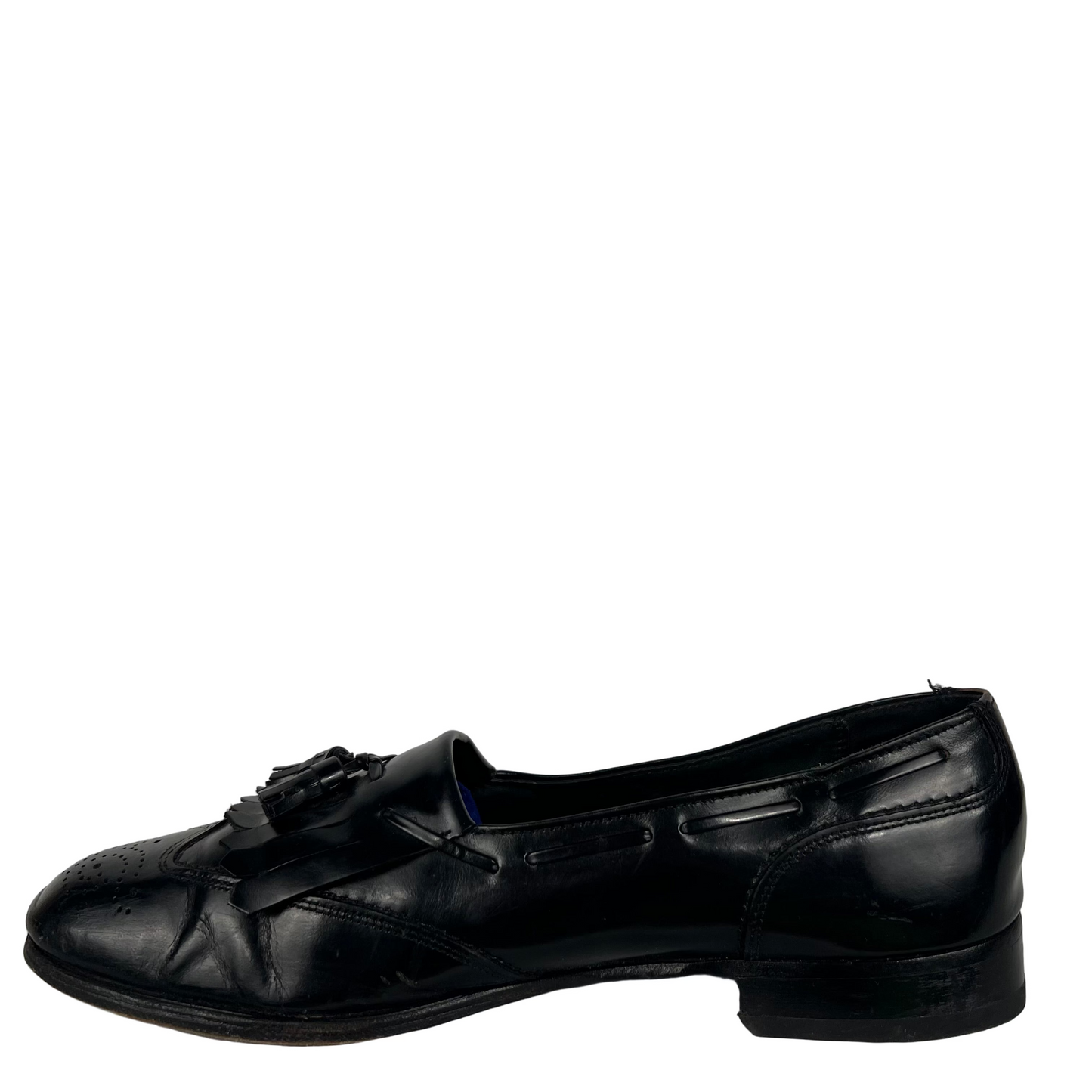 90s Black Leather Tassel Loafers- M's 11, W's 12.5