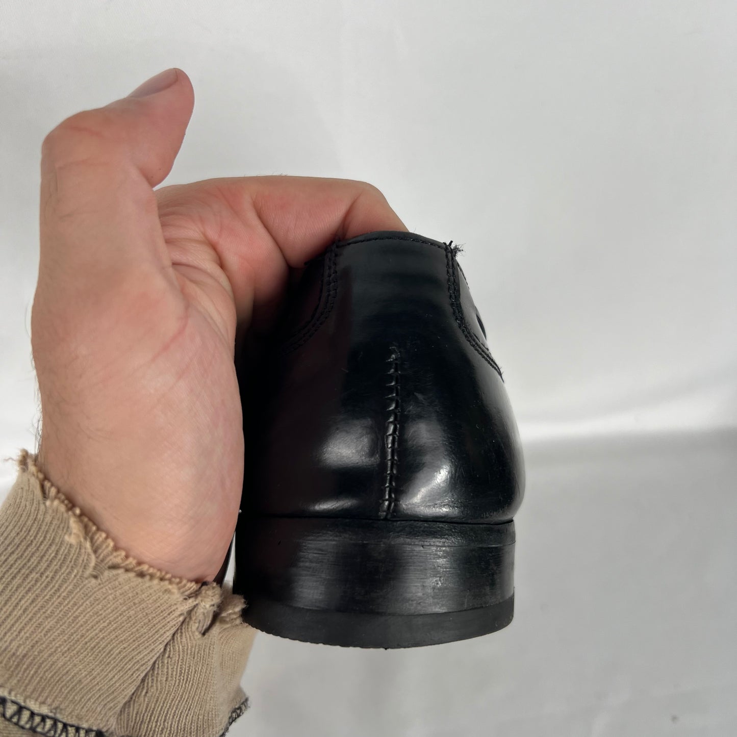 90s Black Leather Tassel Loafers- M's 11, W's 12.5