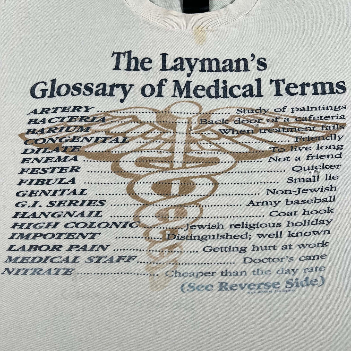 80s Layman's Medical Terms Tee- XL