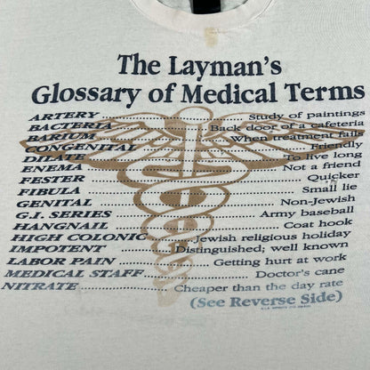 80s Layman's Medical Terms Tee- XL
