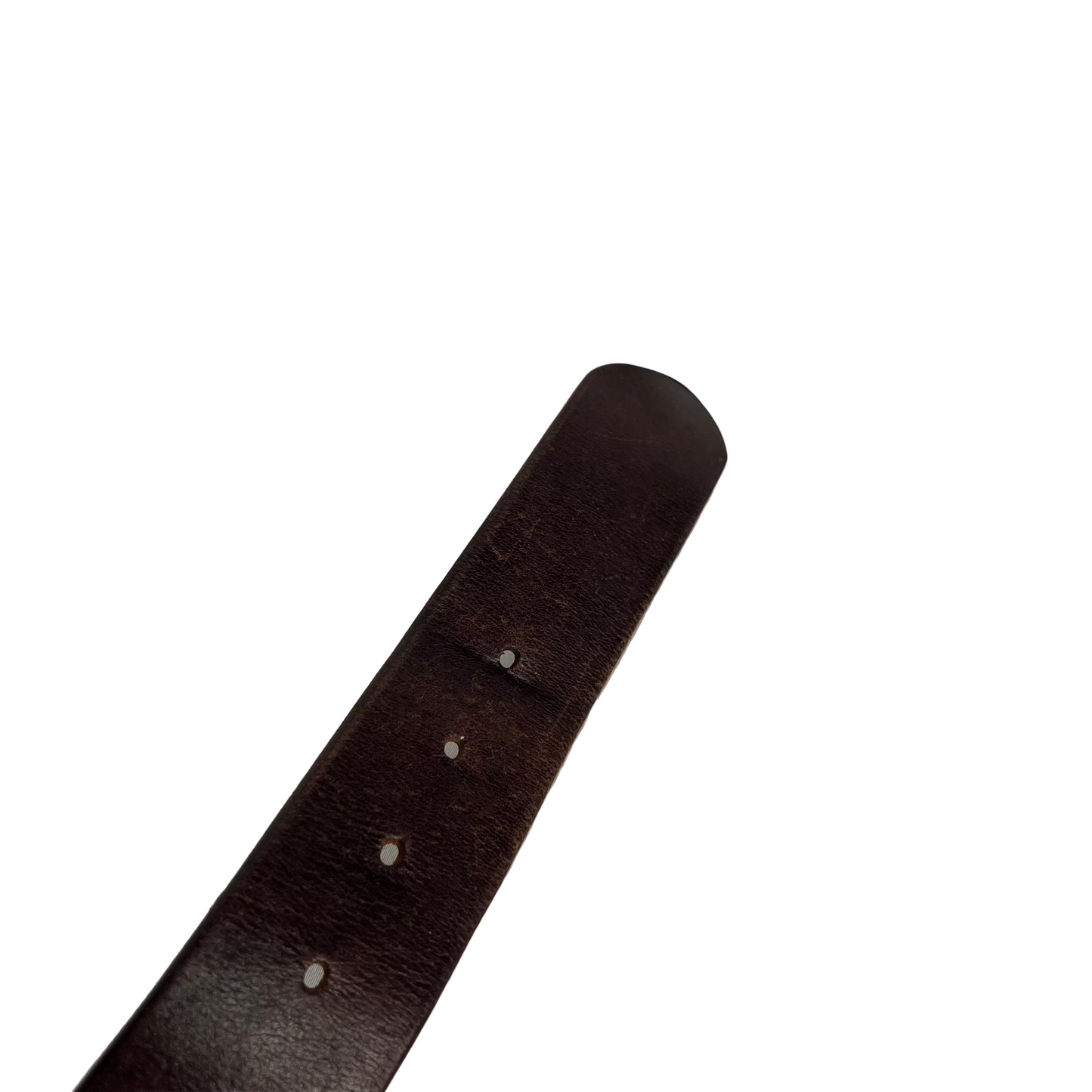 90s Floral Cut Out Brown Leather Belt- 24"-28"