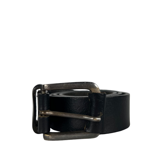 90s Black Leather Belt- S