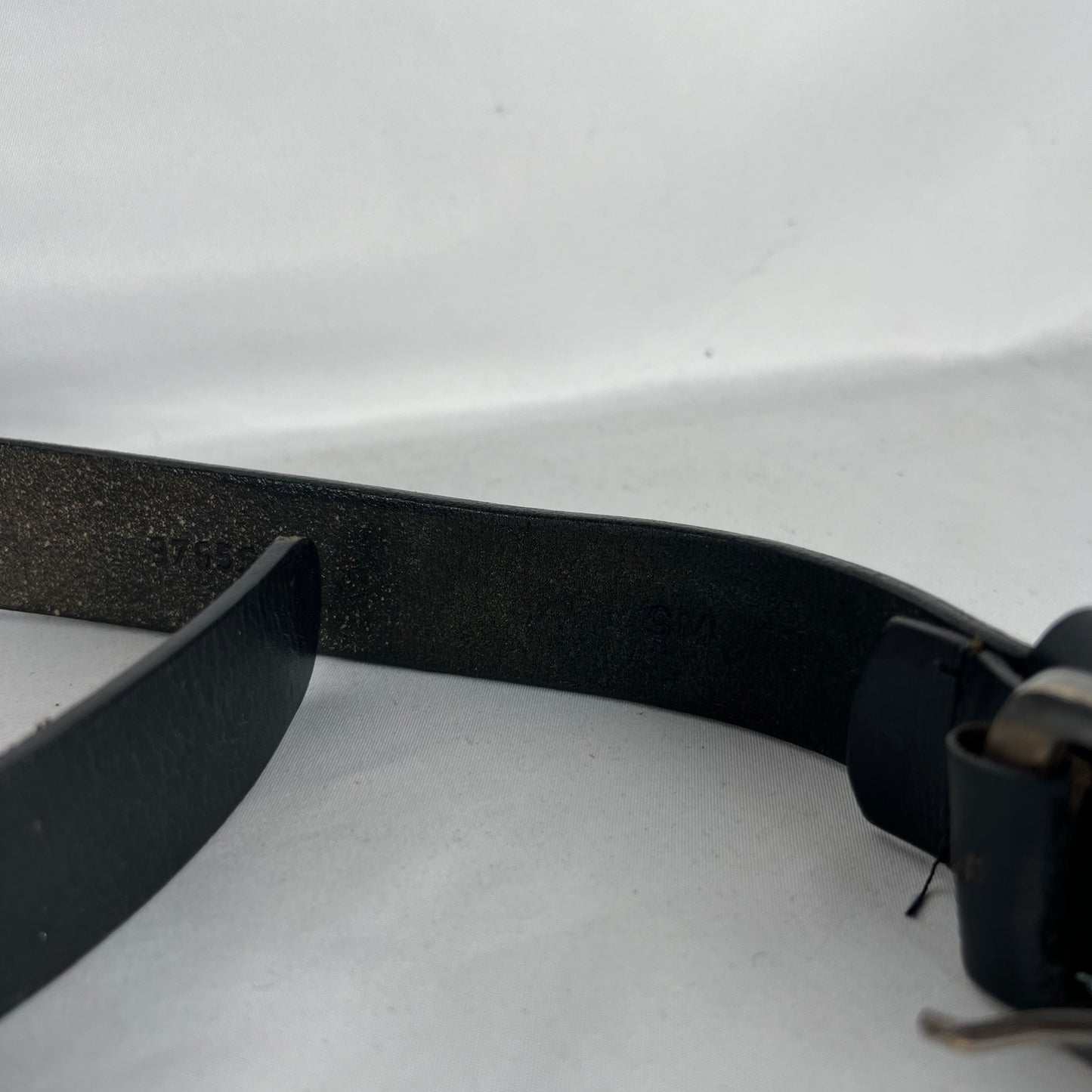 90s Black Leather Belt- S