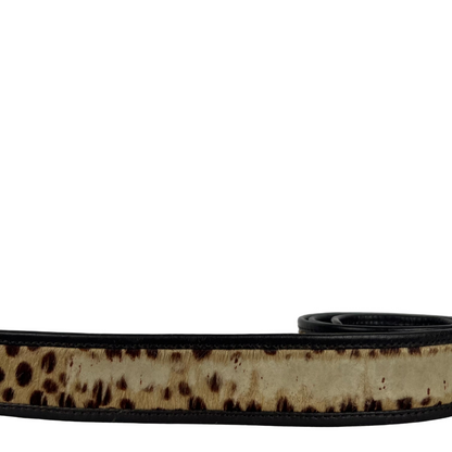 00s Distressed Cheetah Print Hair Leather Belt- M