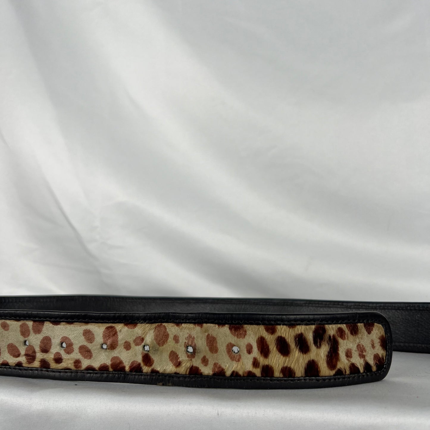 00s Distressed Cheetah Print Hair Leather Belt- M