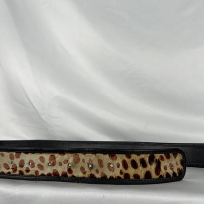 00s Distressed Cheetah Print Hair Leather Belt- M