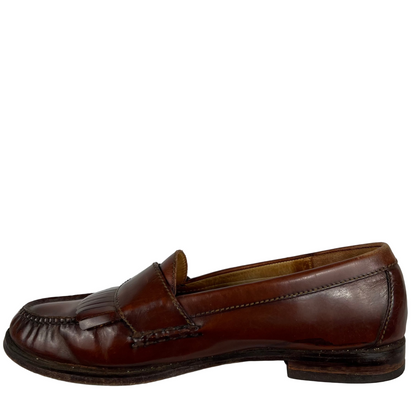 90s Brown Leather Buckle Tassel Loafers- M's 11, W's 12.5