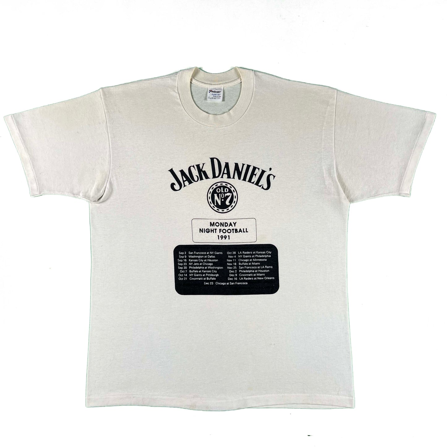 1991 Jack Daniel's Monday Night Football Tee- L