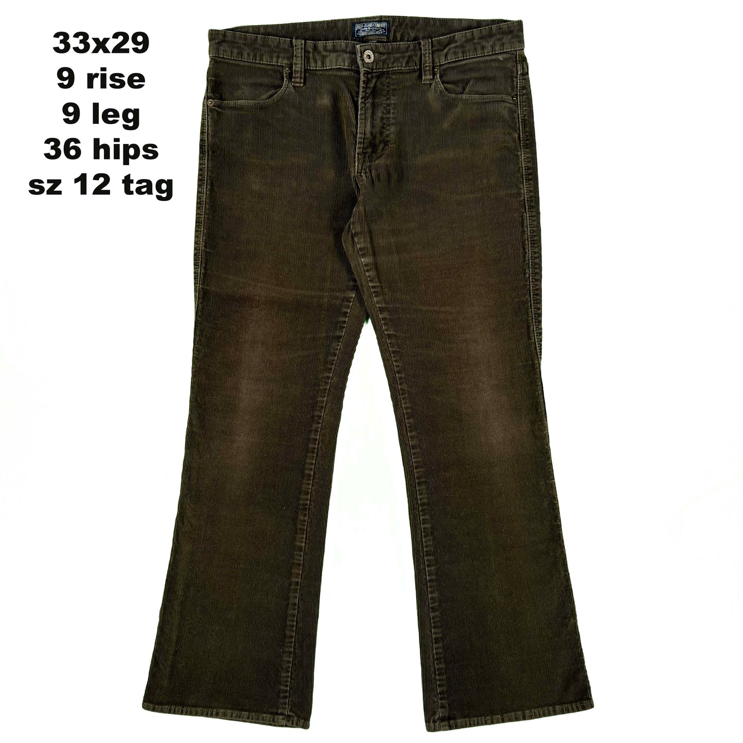 00s Polo Jeans Co Brown Flared Corduroy Pants- SELECT PAIR