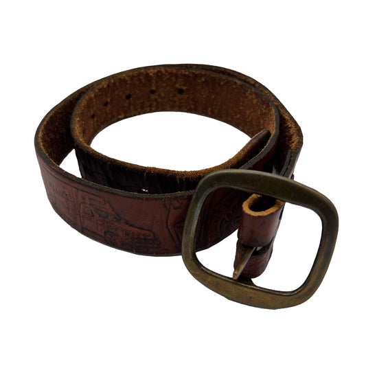 70s Police Chase Leather Belt- 26"-30"