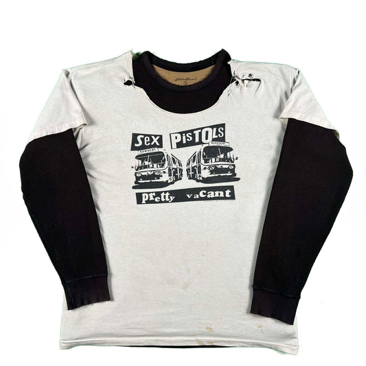 80s Sex Pistols Chop Tee & Waffle Knit Thermal- XL