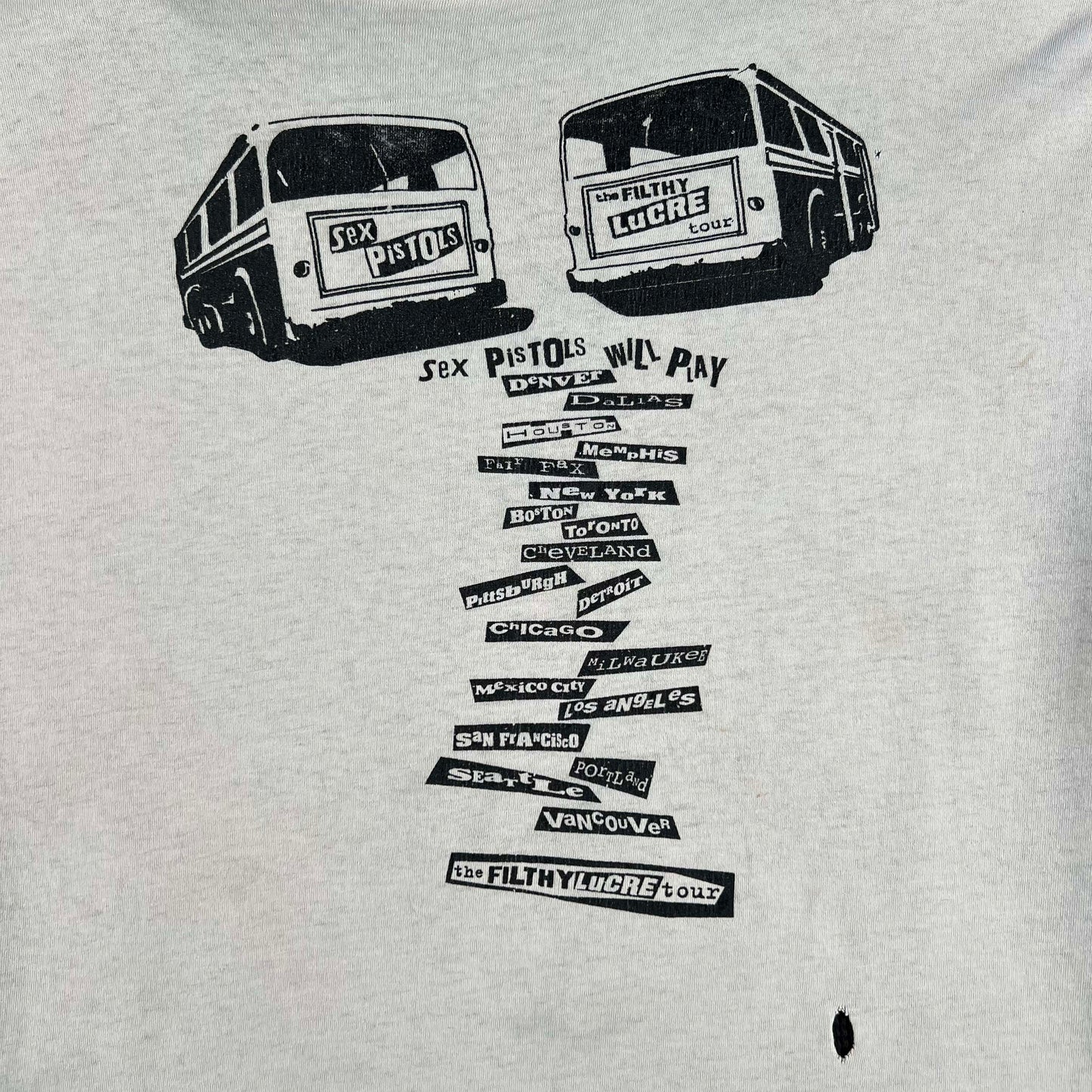 80s Sex Pistols Chop Tee & Waffle Knit Thermal- XL
