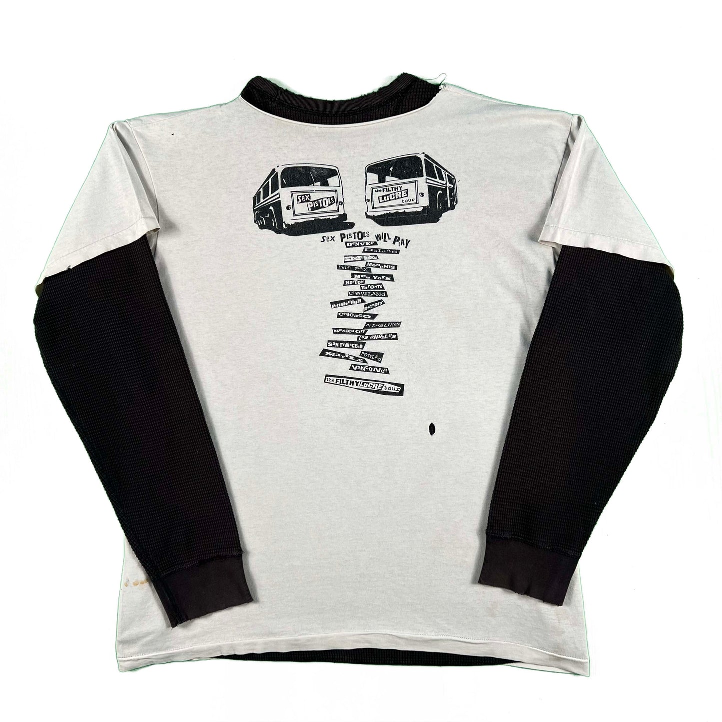 80s Sex Pistols Chop Tee & Waffle Knit Thermal- XL