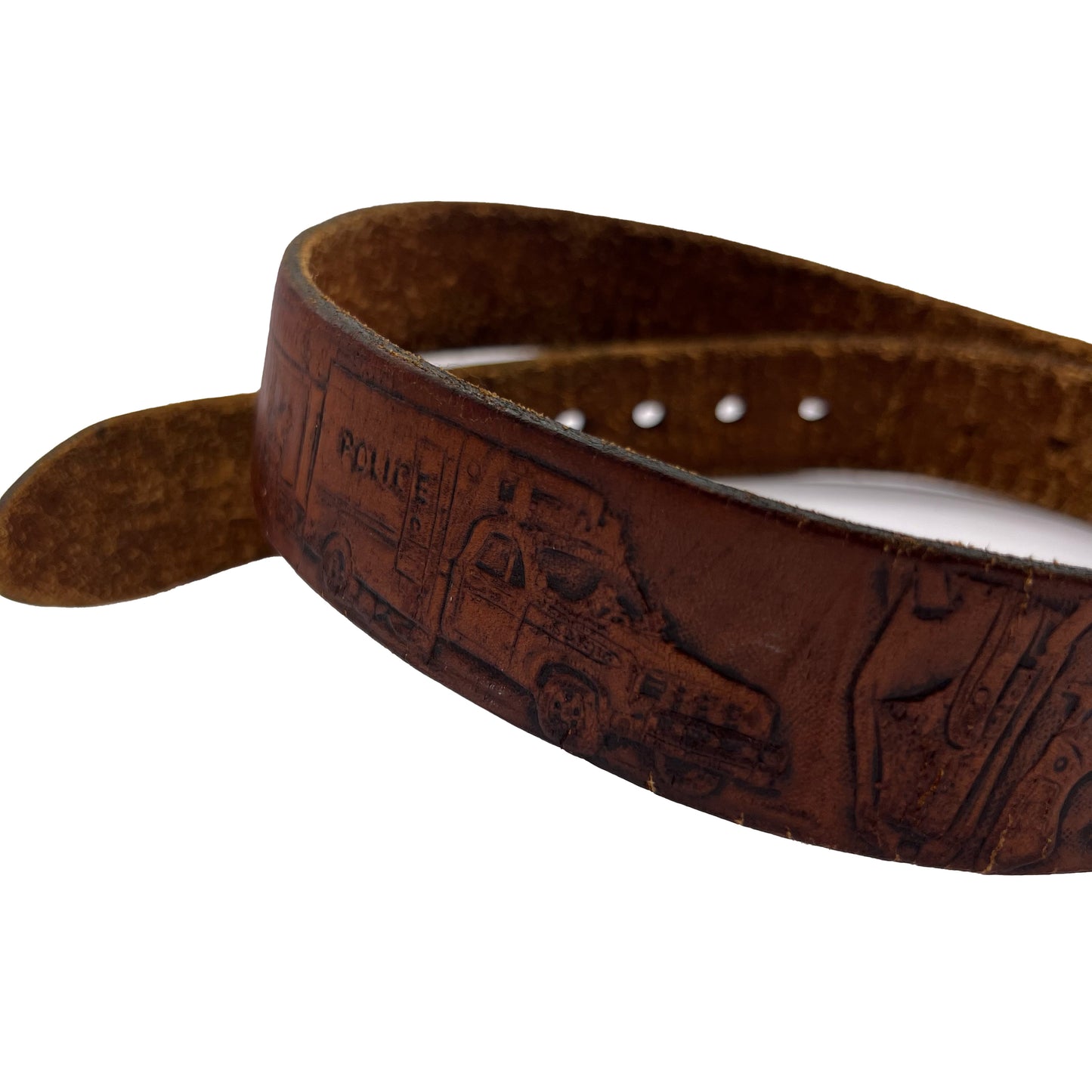 70s Police Chase Leather Belt- 26"-30"