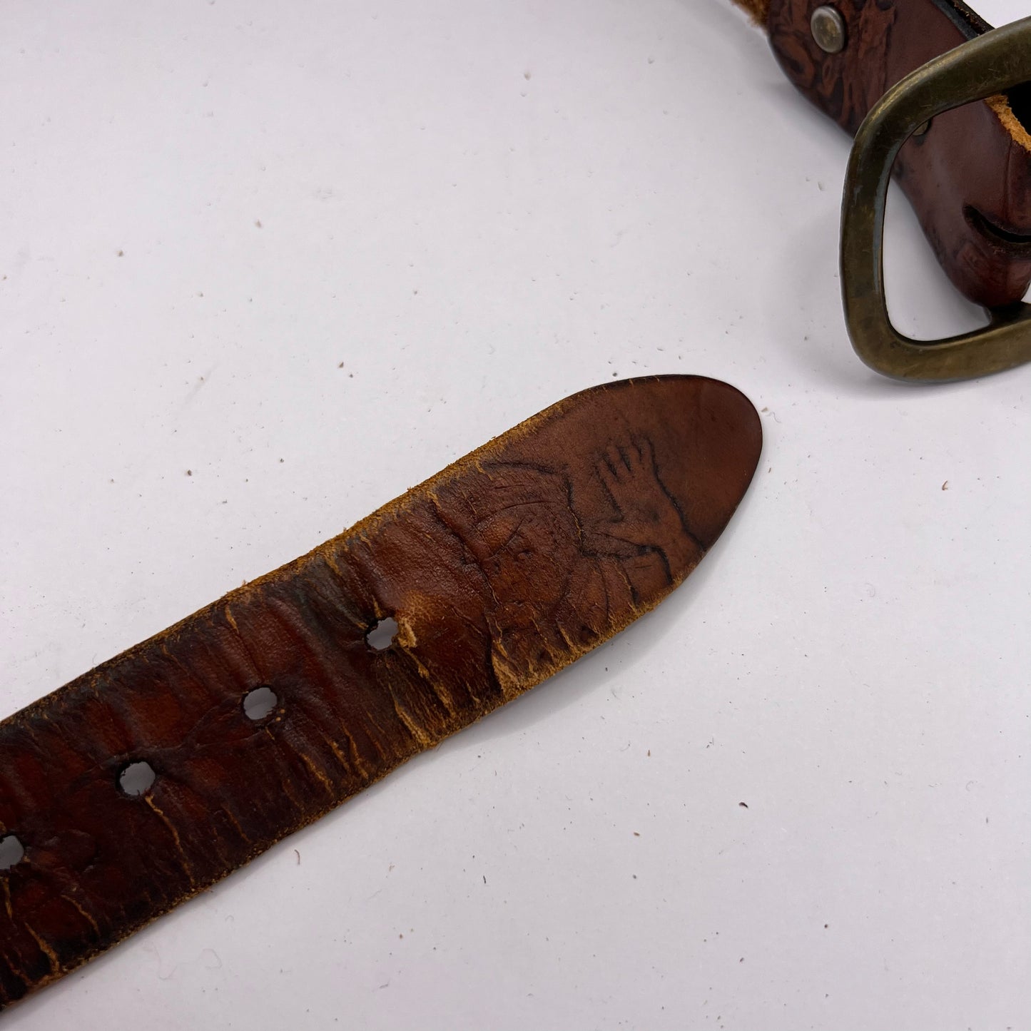 70s Police Chase Leather Belt- 26"-30"