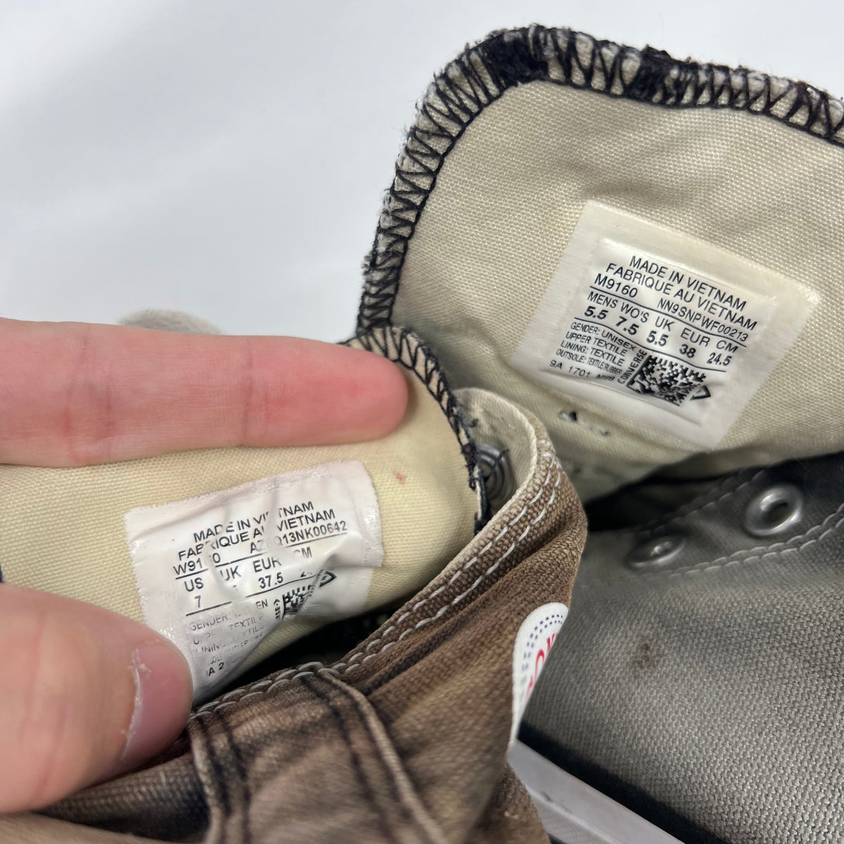 Sun Faded Black High Top Converse- M's 5.5, W's 7
