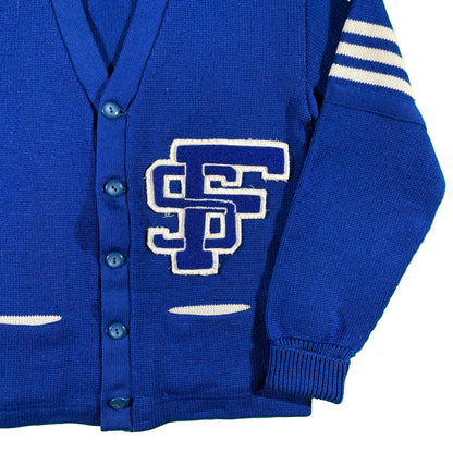 60s Letterman Wool Cardigan- M