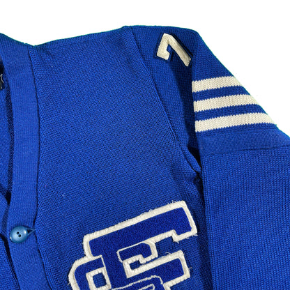 60s Letterman Wool Cardigan- M